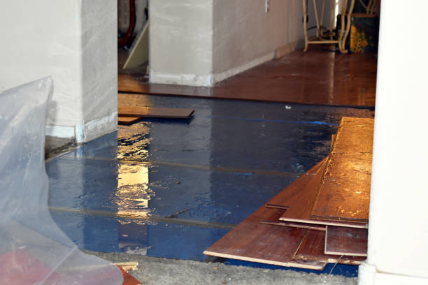 Professional Flood Damage Restoration technician working in Vanderbilt, TX